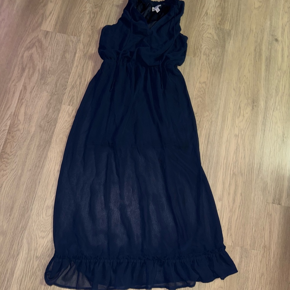 Elegant Navy Blue‎ Sleeveless Dress